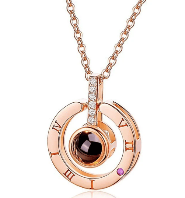 Rosa + Collar Bañado en Platino - Un regalo para recordar