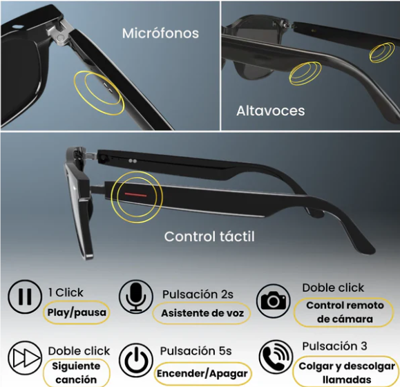 Lentes Inteligentes - Escucha música, llamadas, toma fotos DESDE TUS LENTES!