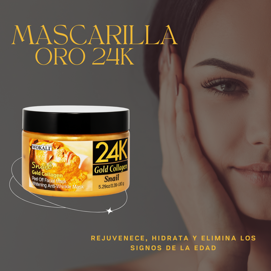 Mascarillas con Oro 24k - Rejuvenece, Hidrata y Elimina Arrugas