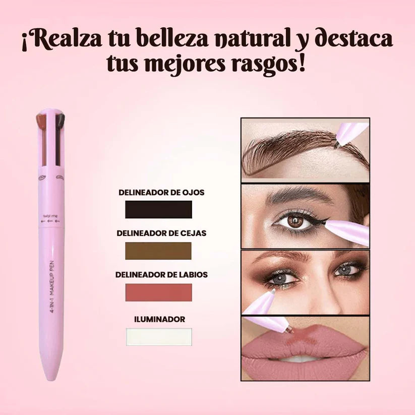 Lápiz Delineador 4 en 1 + Cepillo de cejas GRATIS